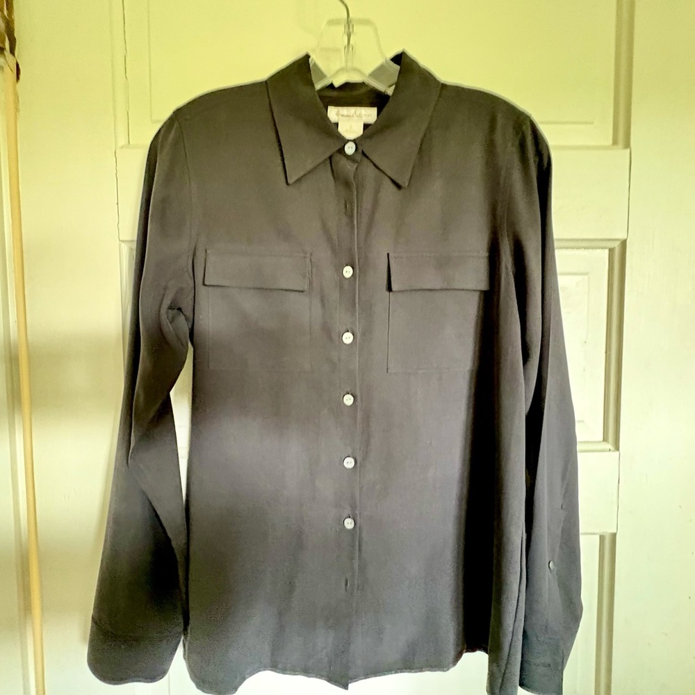 NWT Tommy Bahama Classic Black Silk Shirt